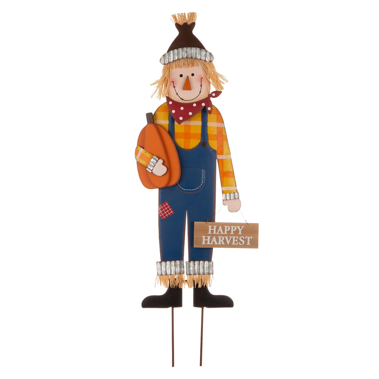 36&#x22; GlitzHome&#xAE; Happy Harvest Scarecrow Yard Stake